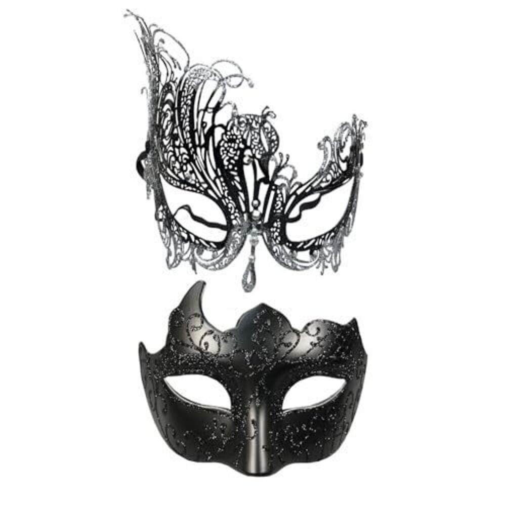 1047 Masquerade Mask for Couple Mardi Gras Venetian Party Mask Set